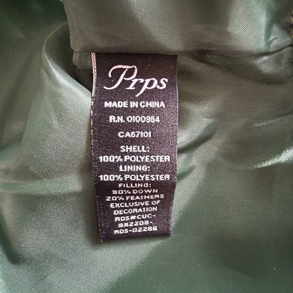 NWT‎ PRPS Le Brins Parka Jacket Puffer Hooded Hunting Outdoors Down Fill $450